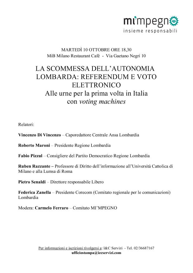 10 OTTOBRE 2017 ORE 1830